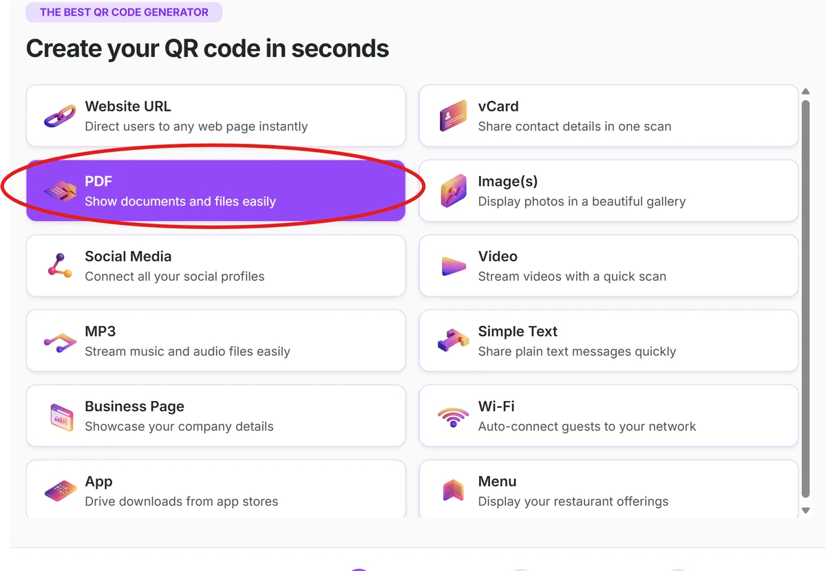 Create your digital menu file