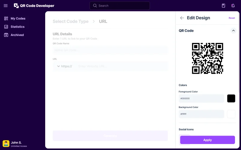 QRcodeveloper Edit Design 1