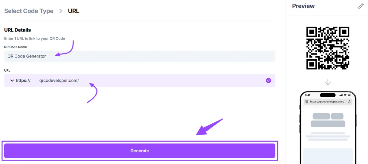 qr code click generate