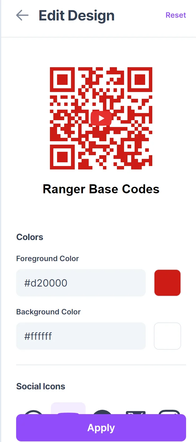 qr code ranger base