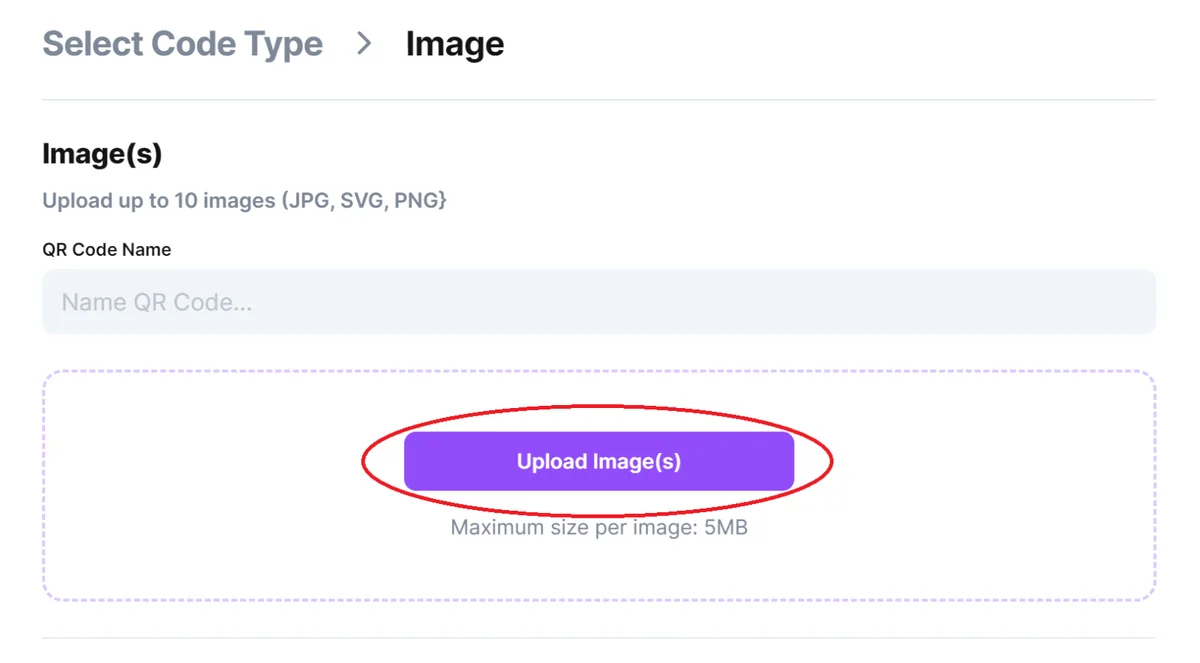 qr code upload image