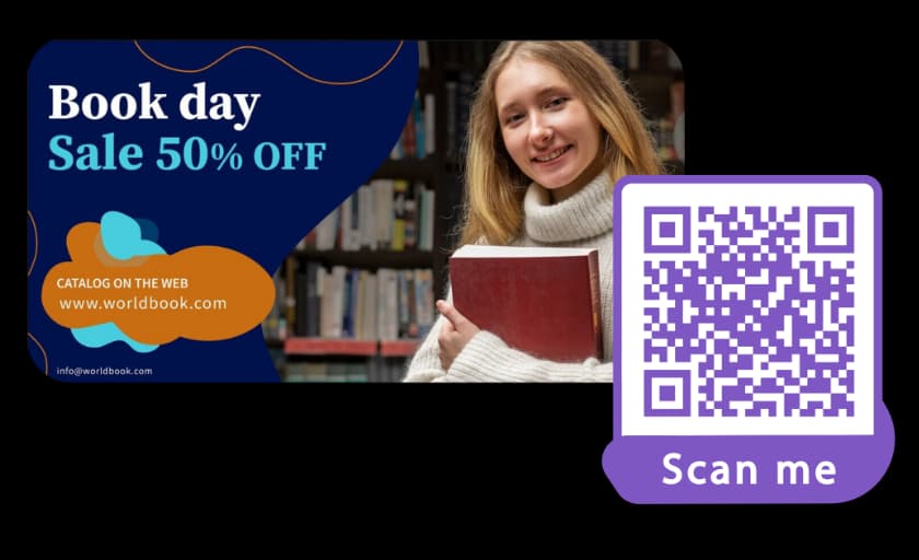 Simplifiez la promotion de livres et les événements d'auteurs - QR Code URL feature illustration for QR Codes Pour Éditeurs