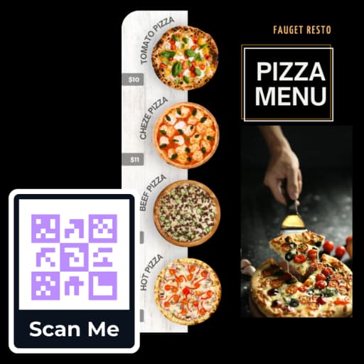 Digitális QR Kód Menü - Social Media QR Code feature illustration for QR Kódok Éttermek Számára