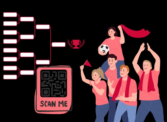 Kapcsolja össze a rajongókat azonnali eseményinformációkkal - URL QR Code feature illustration for QR-kódok stadionokhoz és konferenciaközpontokhoz