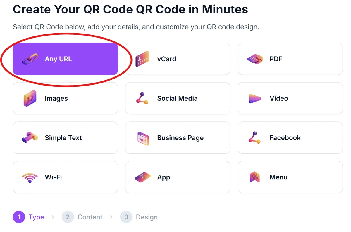 Select the URL option and paste your link