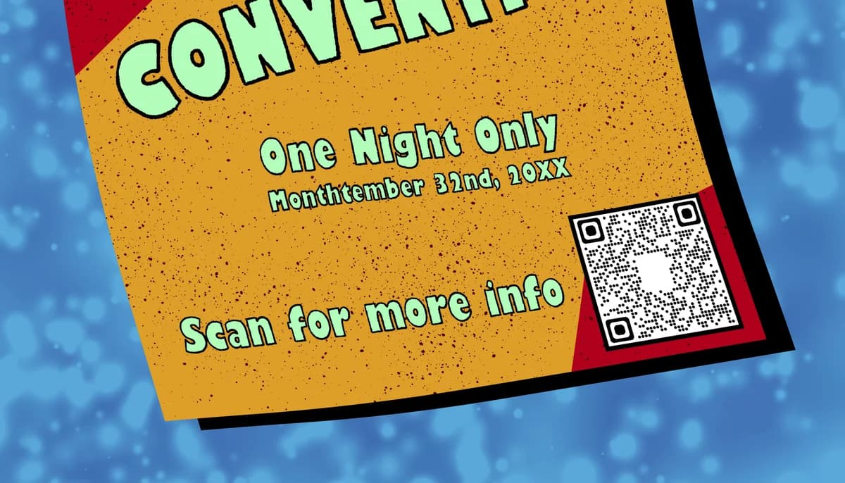 How can QR codes be used on signs and posters?
