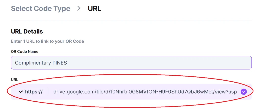 Museum QR Codes Select Code Type URL