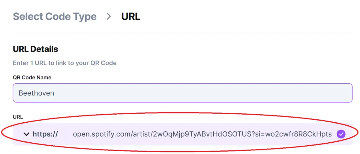 QR Spotify step 3