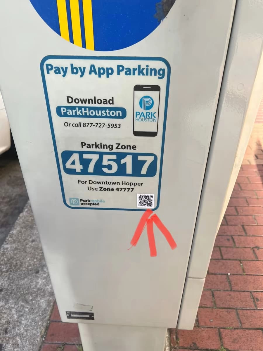 Texas street parking QR scam