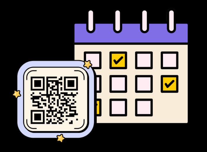 Egyszerűsítse az időpontfoglalást - URL QR Code feature illustration for QR kódok üzleti szolgáltatásokhoz