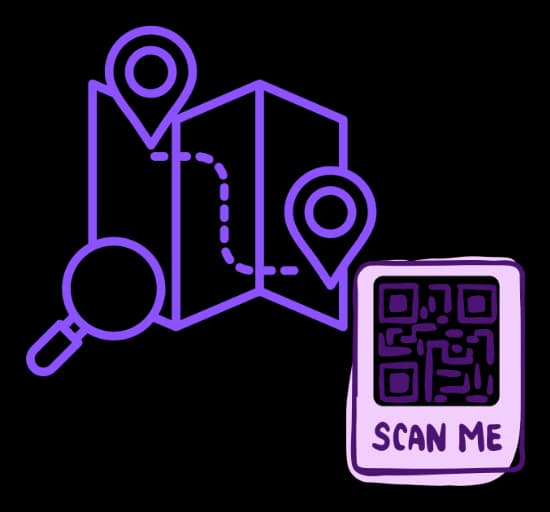 Fedezd fel a helyi művészetet és rejtett kincseket - URL QR Code feature illustration for QR kódok városokhoz és kultúrákhoz