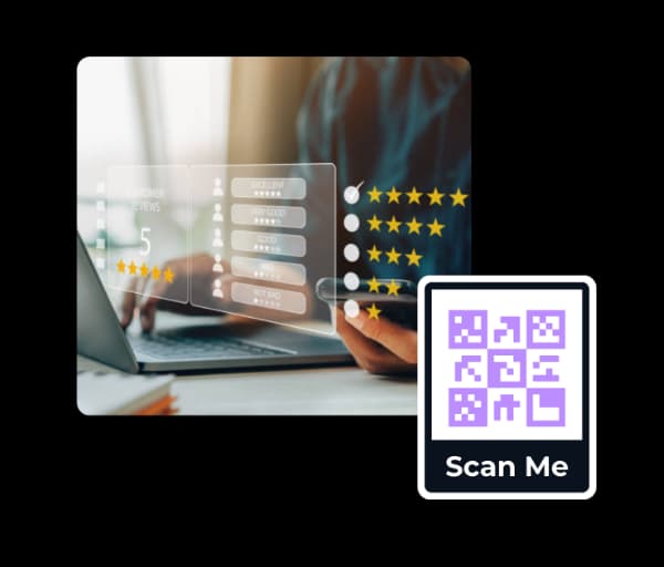 Könnyen gyűjtsön értékeléseket és visszajelzéseket - Feedback QR Code feature illustration for QR kódok edzőtermek és wellness stúdiók számára