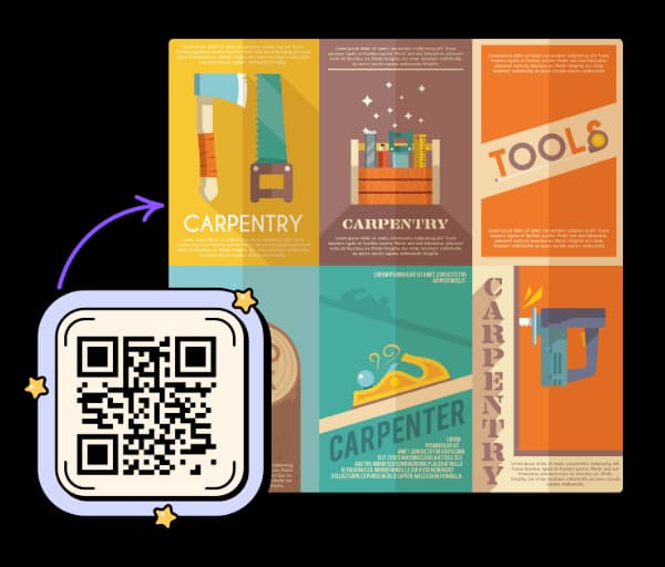 Hozzáférés barkács útmutatókhoz és szerszám utasításokhoz - URL QR Code feature illustration for QR kódok otthoni javításokhoz és karbantartáshoz