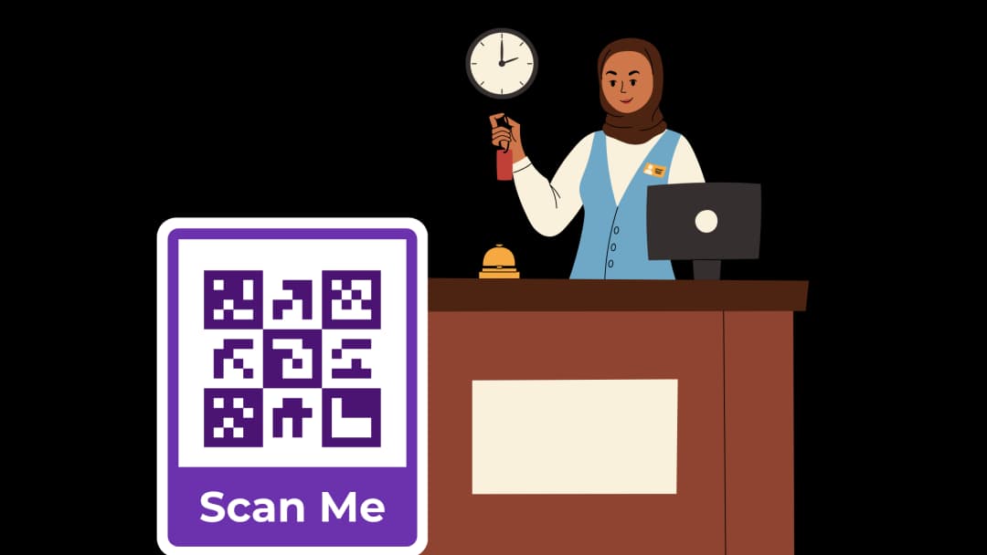 Személyre szabott vendégélmények - URL QR Code feature illustration for QR kódok szállodák és üdülőhelyek számára