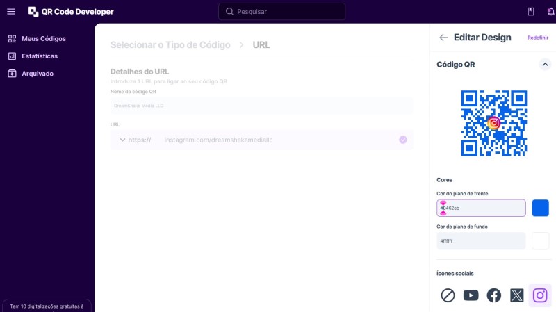 Instagram - Editar código QR