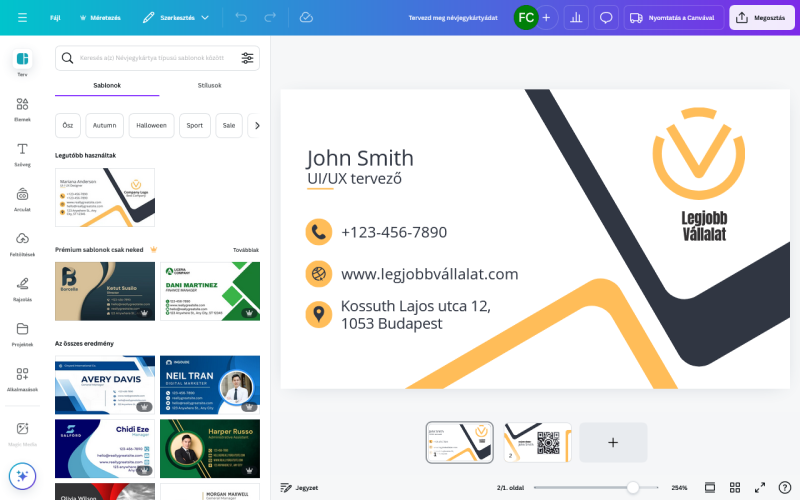 Tervezd meg névjegykártyádat