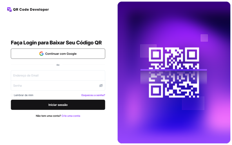 QRcodeveloper - Login PT